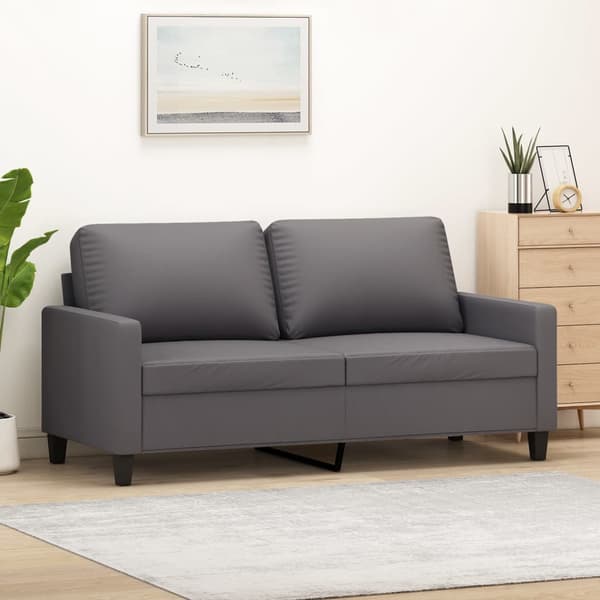 vidaXL 2-personers sofa, grå, 140 cm, kunstlæder