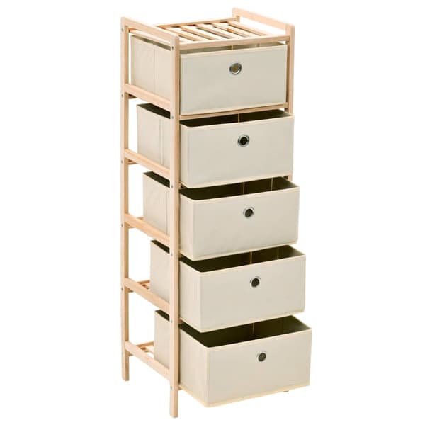 vidaXL Hylly 5 kangaskorilla setripuu beige