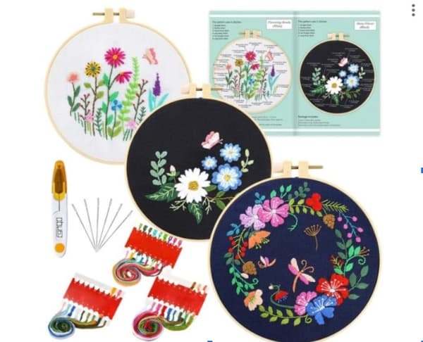 Set med 3 blomsterborduringsringe