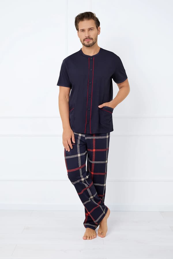 Nelson herrpyjamas kortärmad, långbyxor XL