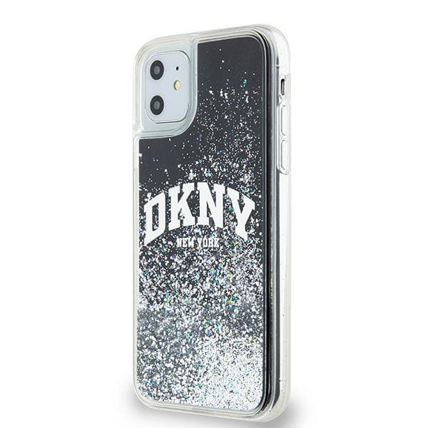 DKNY Liquid Glitter Big Logo Cover til iPhone 11 / Xr, Sort