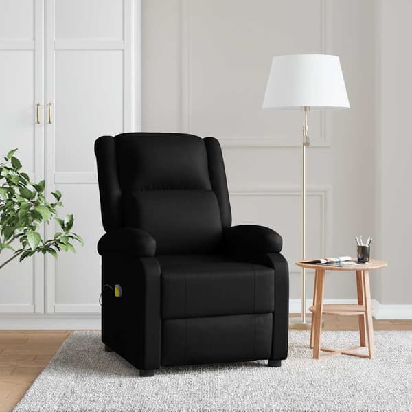 vidaXL massagestol, sort, kunstlæder