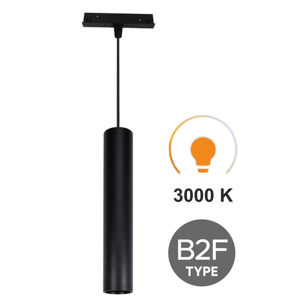 LED rørformet pendellampe 10W 3CCT type B2F til SMART TRACK magnetiske skinner 48VDC