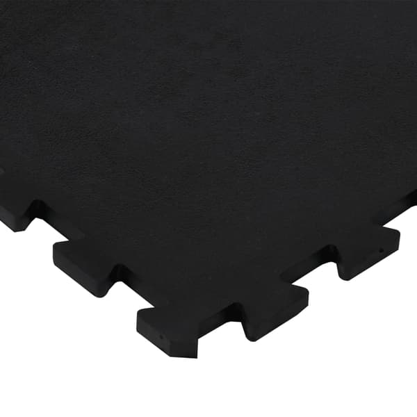 vidaXL gummimåtte, sort, 12 mm, 100x100 cm