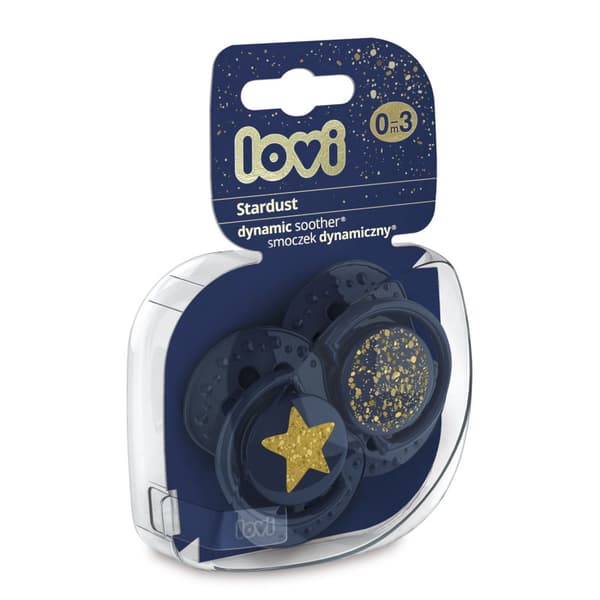 LOVI 22/892 Dynamisk silikonesut 0-3mdr. 2 stk. Stardust blå