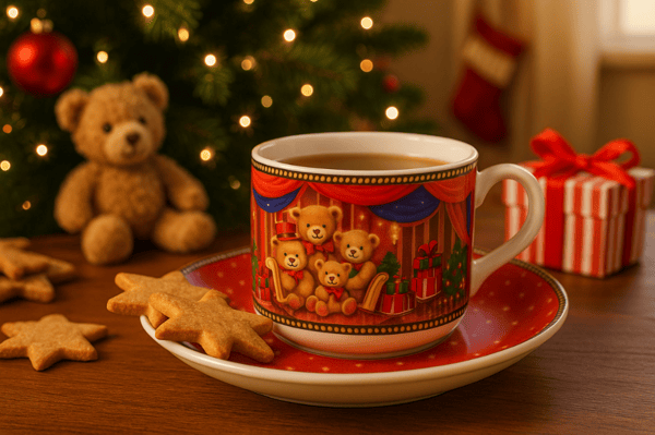 En kopp med nallar + fat - perfekt som present, jul