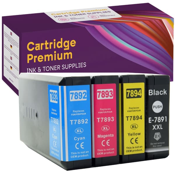 4x blækpatroner til Epson Epson WF-5110DW WorkForce Pro Sæt GP-E7895CMYK