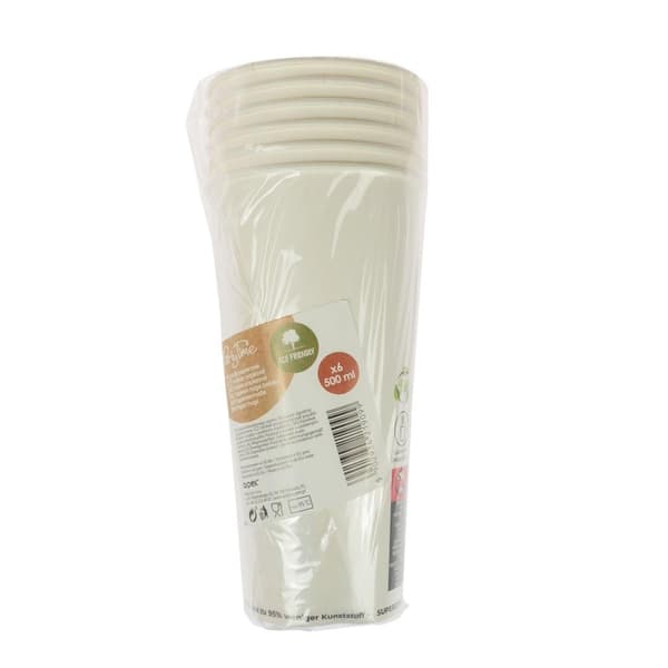 Hvide papkrus 500ml 6 stk.