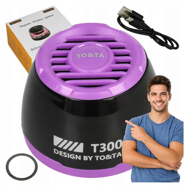 Trådlös Bluetooth-högtalare MP3 microSD LED Magnetisk Lila N65F