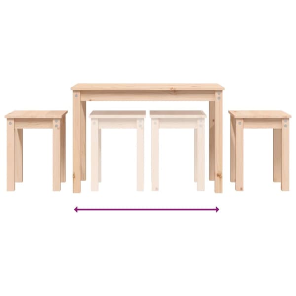 vidaXL 3-pack slitsbord massivt furuträ