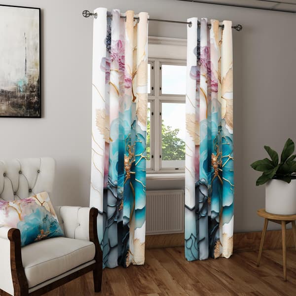Gardin med snørehuller print 138