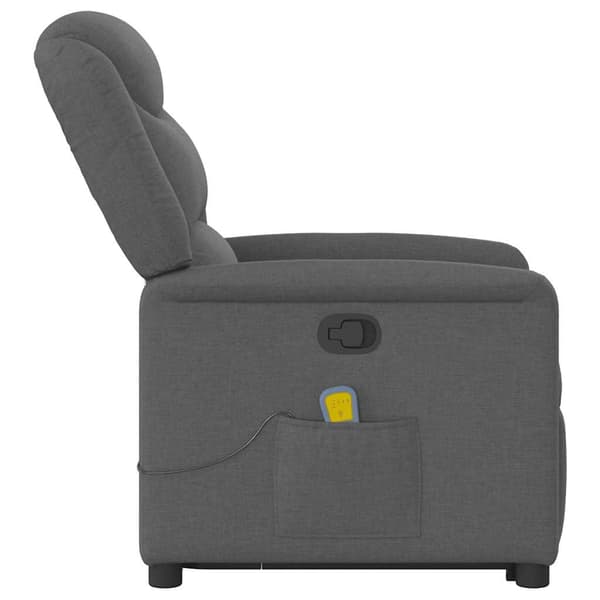 vidaXL Lyftbar massagefåtölj mörkgrå tyg