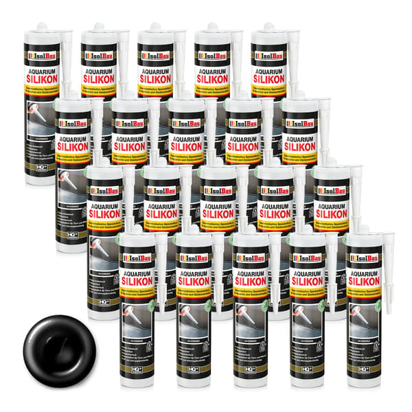 IsolBau Sort Akvariesilikone 20 x 300ml