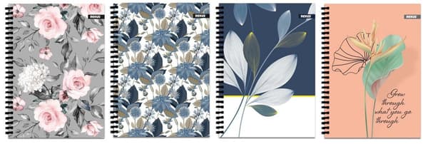 A4/80K Blomstergitter spiralnotesbog (5 stk.)