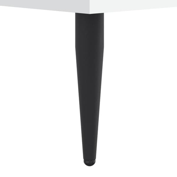 vidaXL Sängram, vit, 200x200 cm, träbaserat material