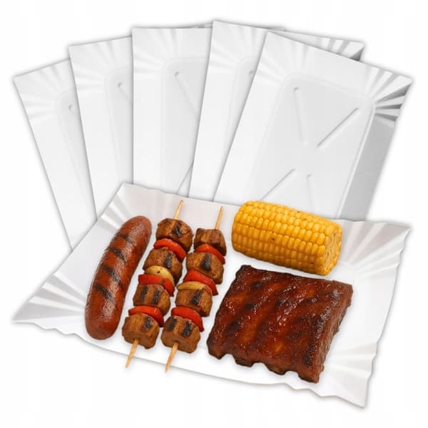 Rektangulär papperslåda för grillning, utomhusfest, 14 x 25 cm, 250 st.
