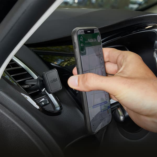 Magnetisk bilholder til smartphone til ventilationsåbninger - sort