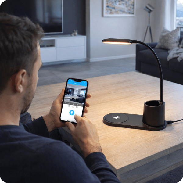 Minikamera i lampe + WFLP62 WiFi-oplader