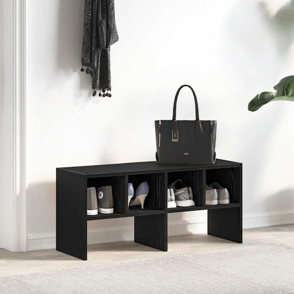 vidaXL stabelbar skohylde sort 89,5x30x40 cm