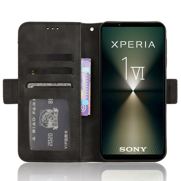 Flip-cover til Sony Xperia 1 VI, kortholder, sort