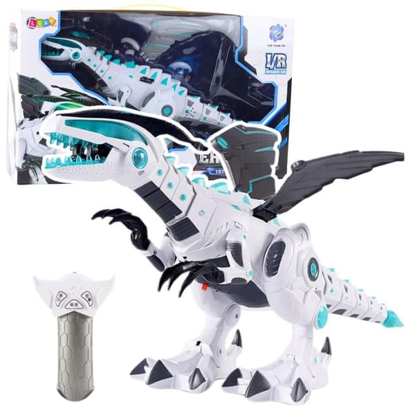 Dinosaurrobot R/C lys og lyd hvid