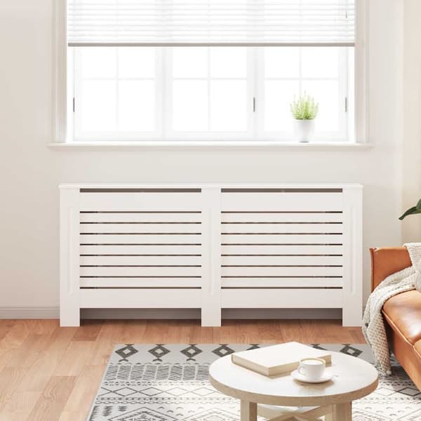 vidaXL Radiatorskydd, Vit, 172x19x81,5 cm, MDF