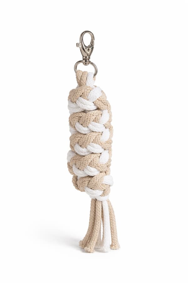 Käpphästkoppel flätat rep - vitt och beige
