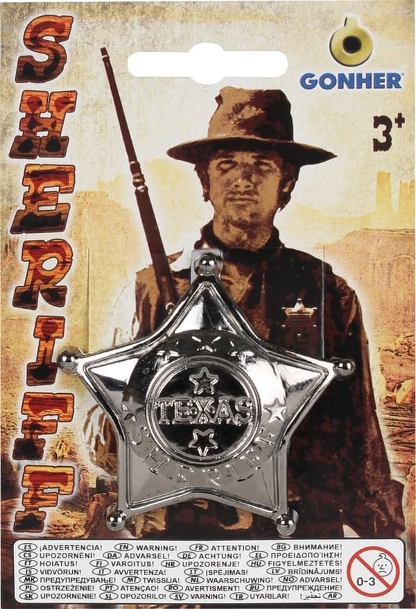 Plastik sheriffens badge