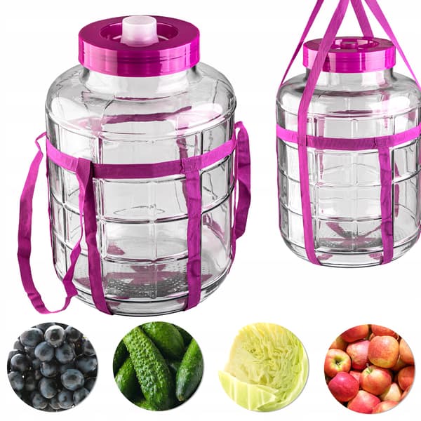 16 liters burk med plastlock + remmar