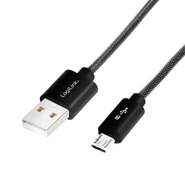 LogiLink USB 2.0 USB-A til Micro-USB-kabel, 1 m, til opladning og synkronisering