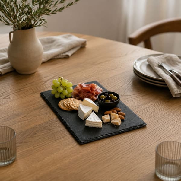 Set med 6 skiffertallrikar 18x30 cm