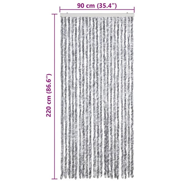 vidaXL Flugnät grått och vitt 90x220 cm chenille
