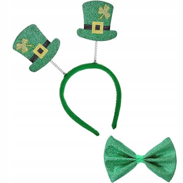 Widmann St. Patrick's Day-hårband med grön glitterfluga