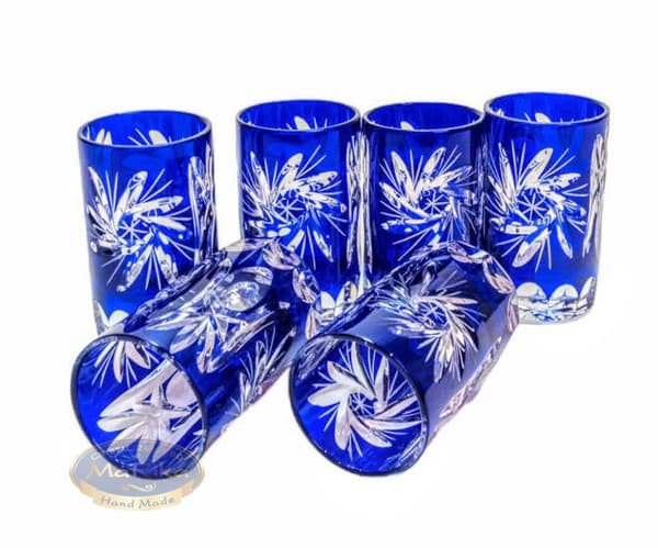 Koboltkrystal vodkaglas 30ml Olive Grinder