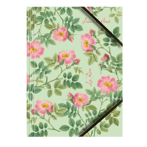 Lakeret papmappe, A4, med elastiske hjørner. Roses BT601-D1