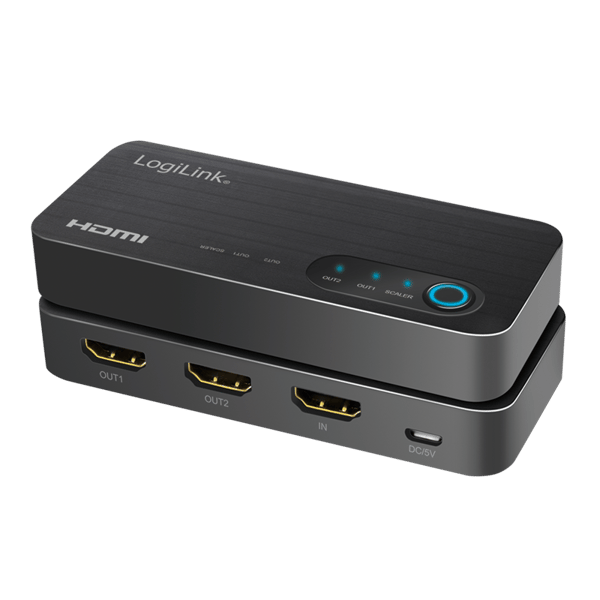 LogiLink 1x2 4K UHD HDMI-splitter, stöder HDCP, HDR, CEC, 60 Hz