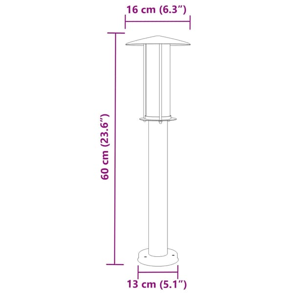 vidaXL havelamper, 3 stk., sort, 60 cm, stål