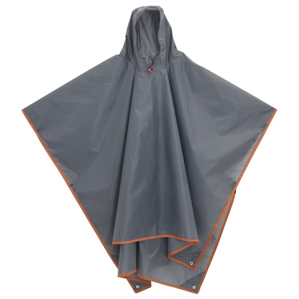 vidaXL 2-i-1 regnponcho med hætte grå/orange