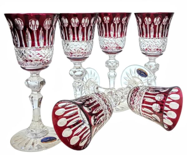 Ruby Crystal Likørglas 60 ml Franske