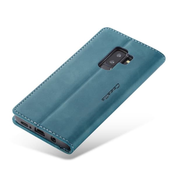 CASEME Etui til Samsung Galaxy S9 Plus, Læderpung, Blå