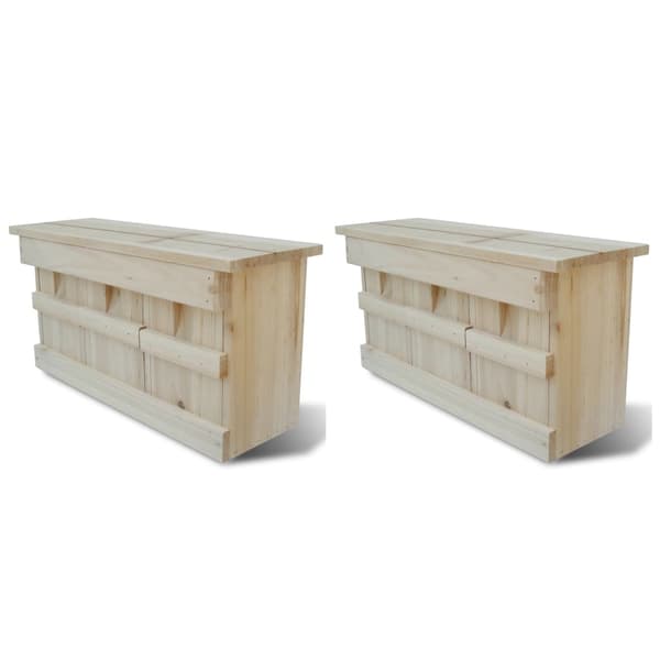 vidaXL spurvehuse, 2 stk., træ, 44 x 15,5 x 21,5 cm