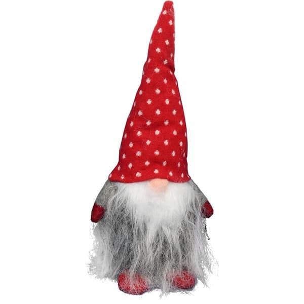Figur af en dværg med hat, grå, 30 cm