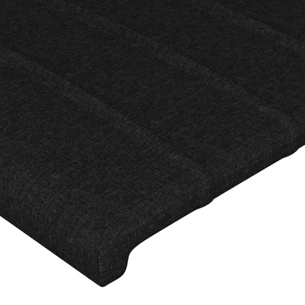 vidaXL sengegavl med LED sort 93x16x118/128 cm stof