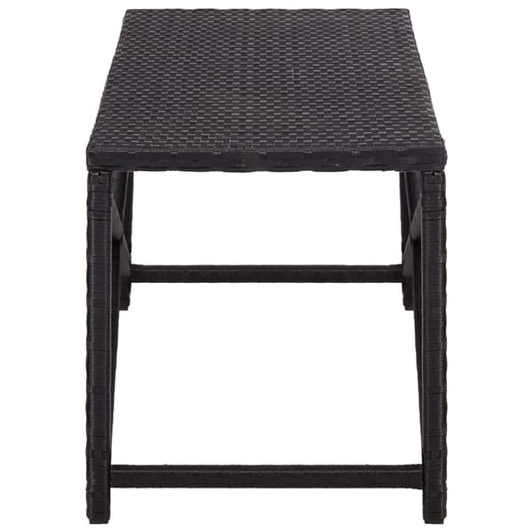vidaXL Puutarhapenkki, 120 cm, polyrottinki, musta
