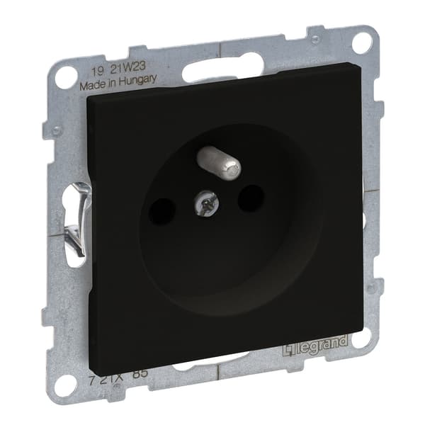 Stikkontakt 2P+Z - 16 A - 250 V~ - skrueterminaler, sort suno