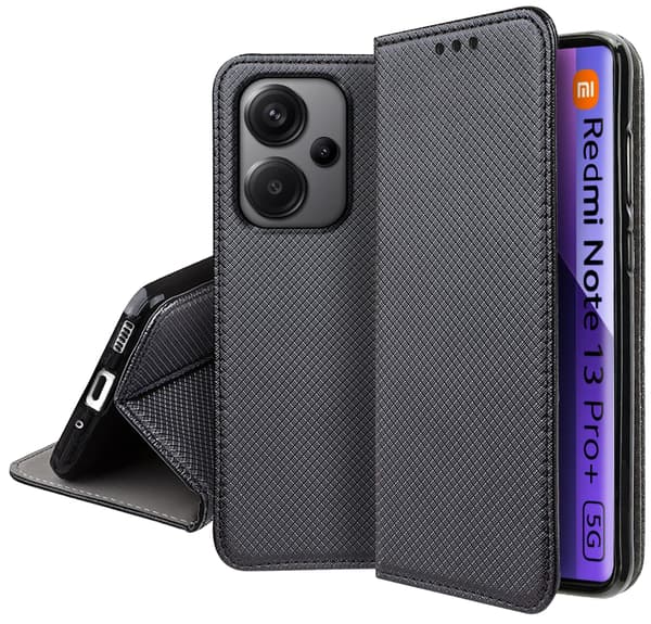 Etui til Xiaomi Redmi Note 13 Pro Plus 5G SMART MAGNET BOGETUI + GLAS