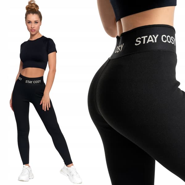 Dameisolerede ribbede leggings MORAJ S/M sort