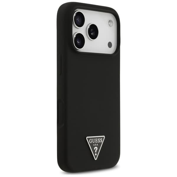 Guess Silikone Trekantet Logo MagSafe-etui til iPhone 17 Pro, Sort