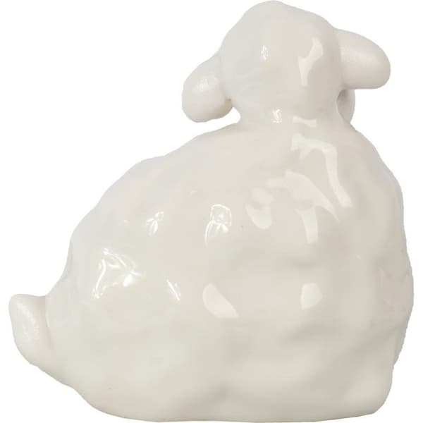 Keramisk påskelampsfigur, hvid