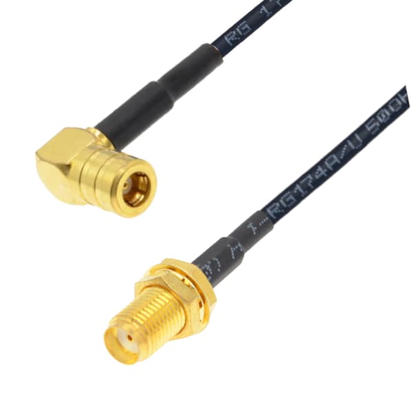 Pigtail SMA-fatning / SMB-stik RA RG174 1m